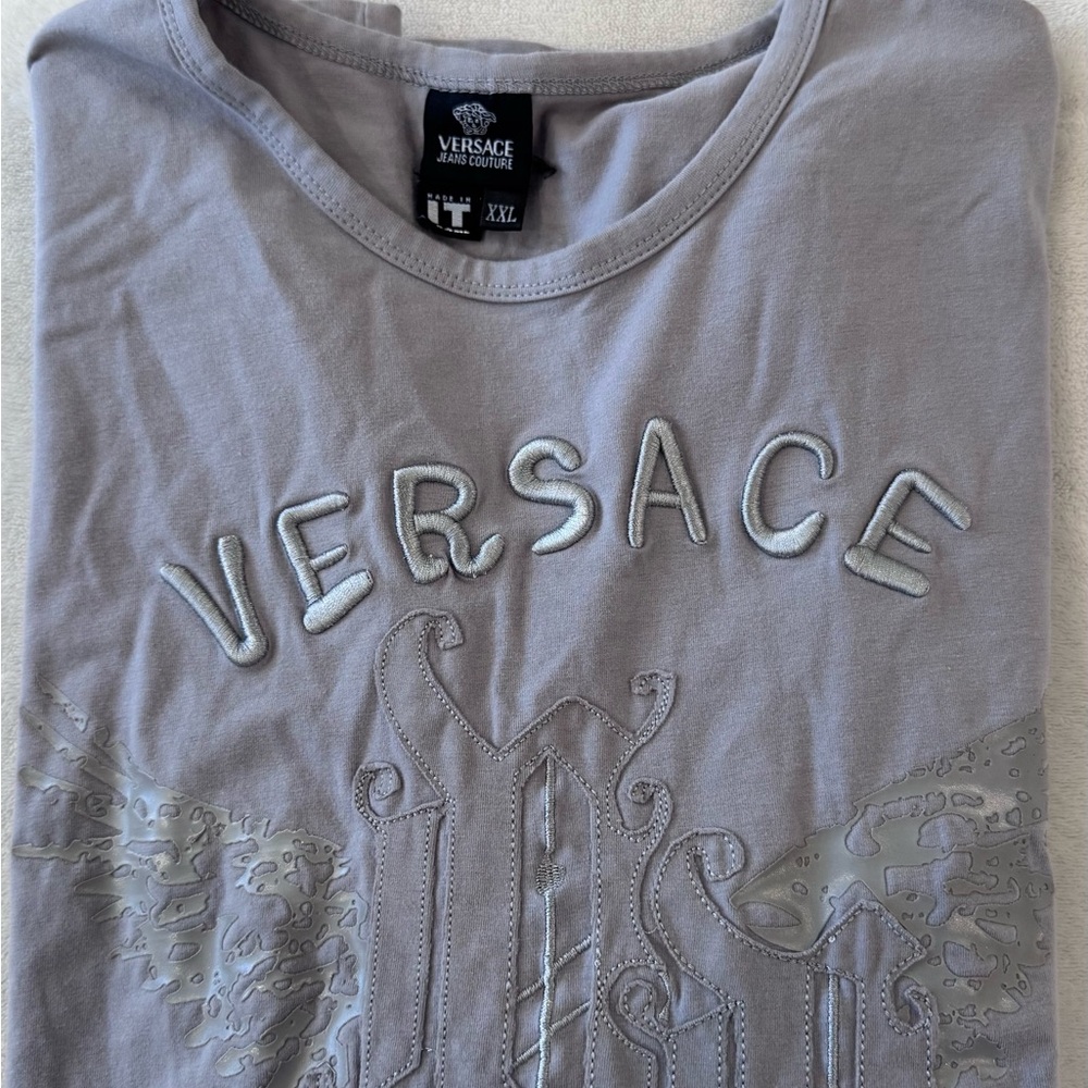Versace Jeans Couture Grey Embroidered Logo T-Shirt | Men's XXL